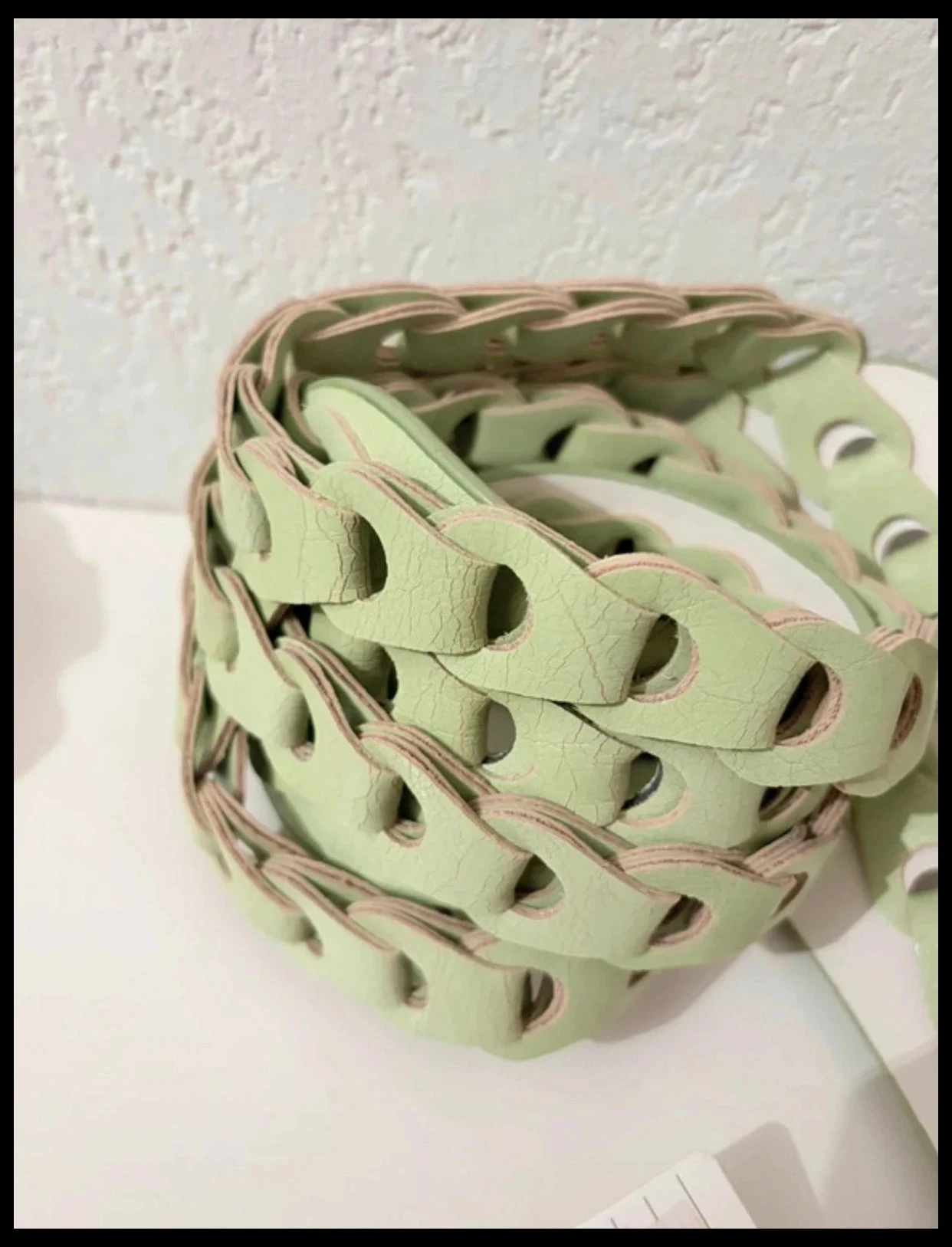 105 cm sage green elastic braided belt – Brand new with tag – photo 4
